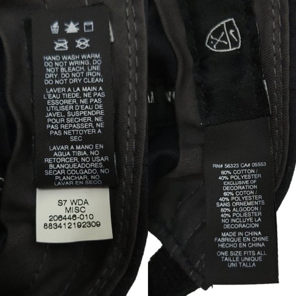 Nike Golf Strapback Cap Embroidered Swoosh Unisex Trucker Baseball Hat Black - Picture 7 of 12